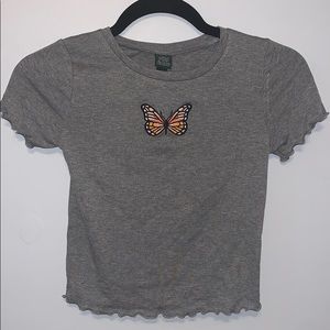 Grey butterfly t-shirt